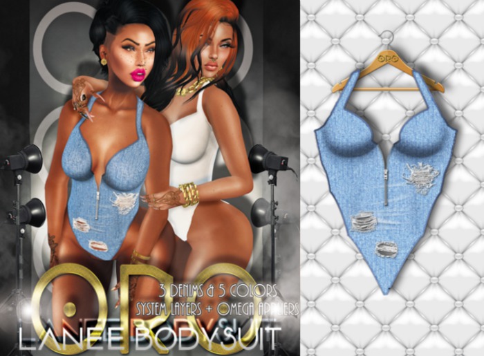 ORO Lanee Bodysuit - Maya Blue Denim