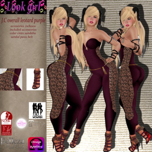 J.C overall leotard Purple