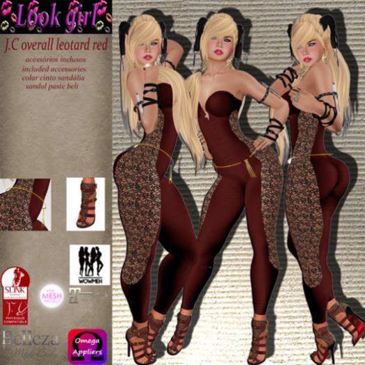 J.C overall leotard Red