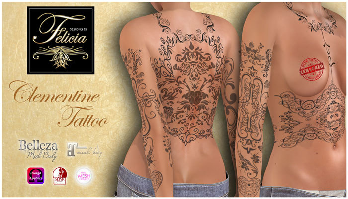 Designs by Felicia - Clementine Tattoo *Appliers Included*