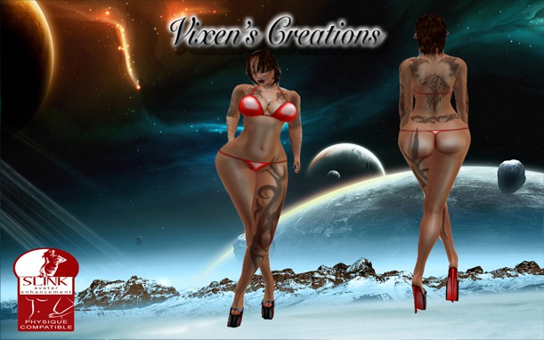 Slink physique red bikini outfit