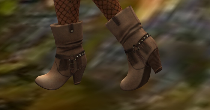 S/B Brown Crock Fringed Woman's  Boots