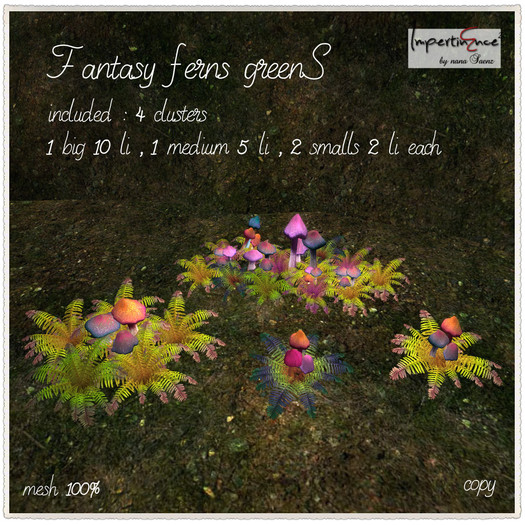 Fantasy fern cluster 1 green