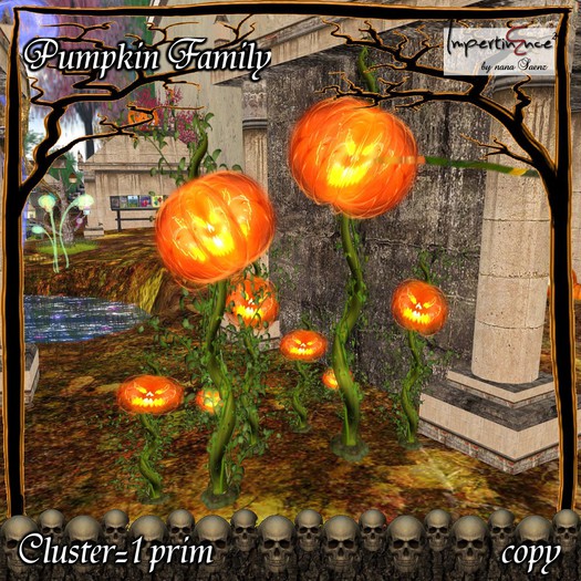 Pumpkins family 1 prim .