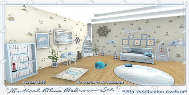 ! {SPS} Nautical Blue Bedroom Set