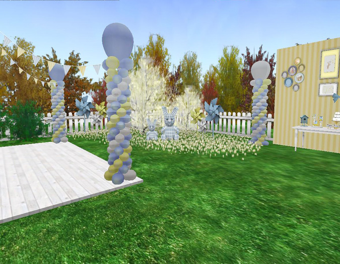 DECORATION BLUE BUNNIES AZUL
