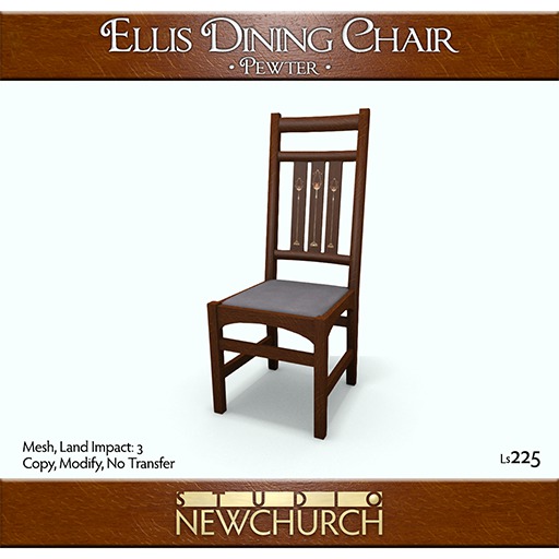 :: N :: Ellis Dining Chair, Pewter
