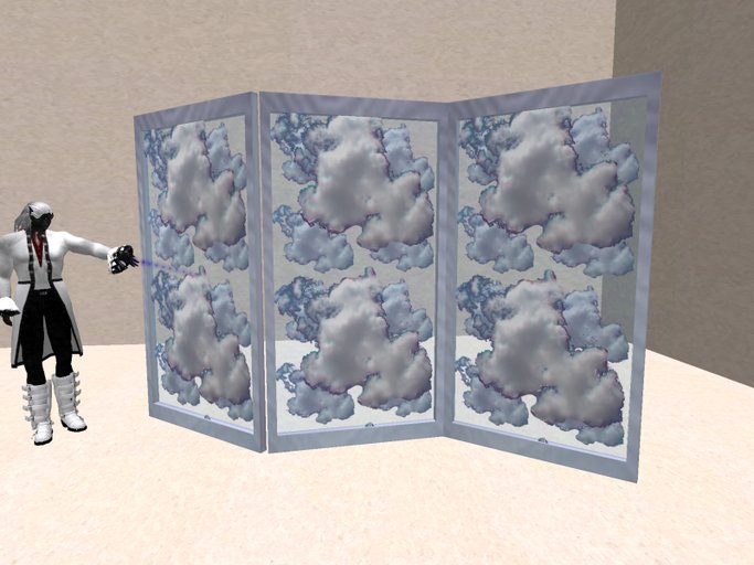Danger's White Framed Clouds  Privacy Screen [Boxed]
