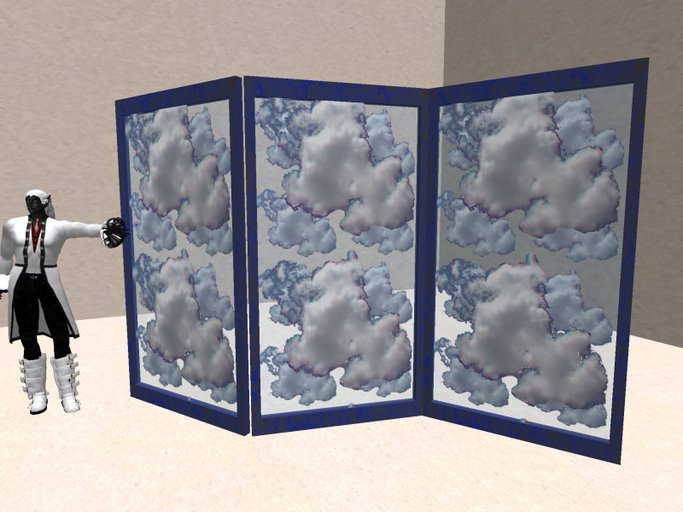 Danger's Blue Framed Clouds  Privacy Screen [Boxed]