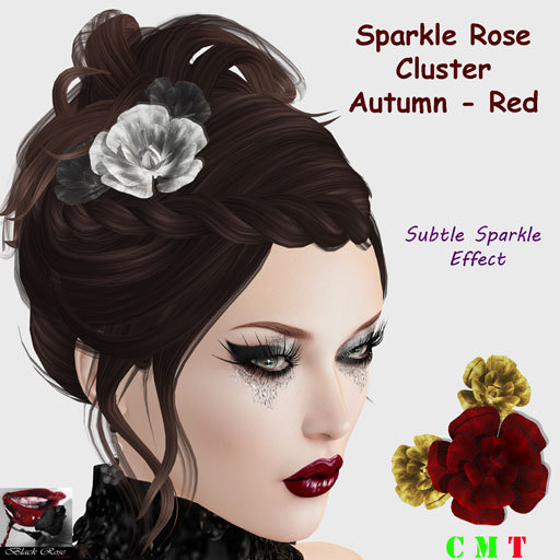 ~~{@BRV@}~~ Sparkle Rose Cluster - Autumn - Red {BOXED}