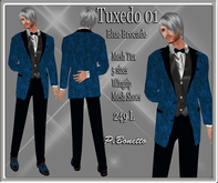 TUXEDO 01 BLUE BROCADE
