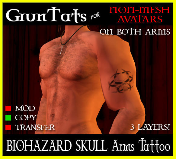 GrunTats Biohazard Skull Upper Arms Tattoo
