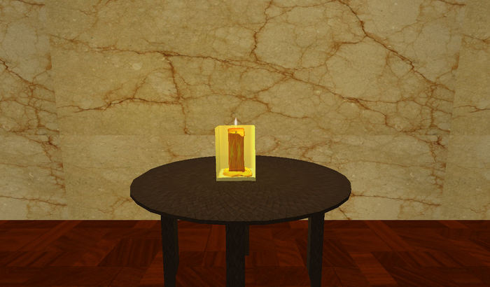 Candle in glass Square Orange Fantasy