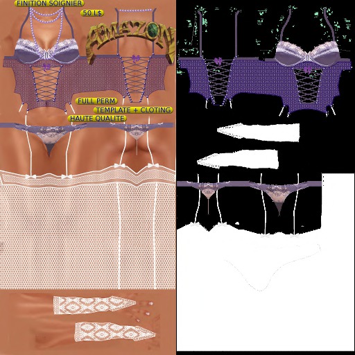 bustier violet blanc