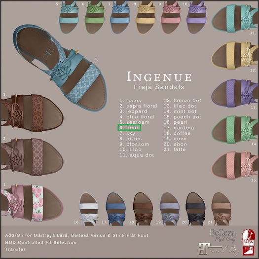 Ingenue :: Freja Sandals :: Aqua Dot