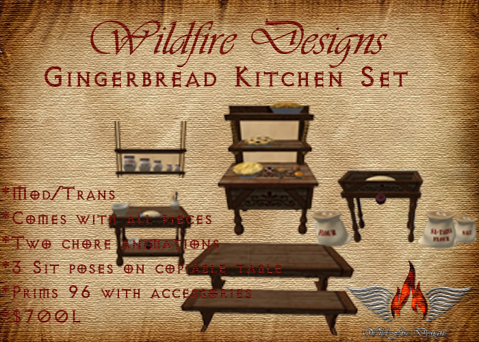 WD GINGERBREAD COMPLETE KITCHEN SET 