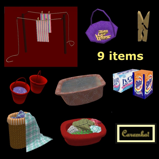 Laundry pack with cloths line