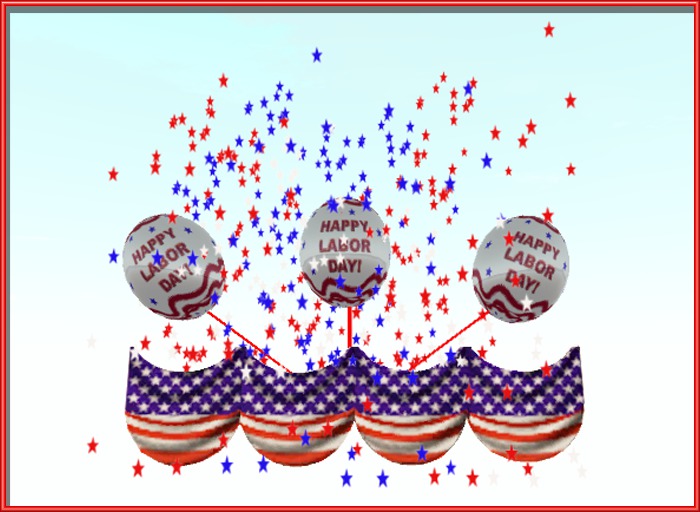 Labor Day Balloons Bunting & Stars