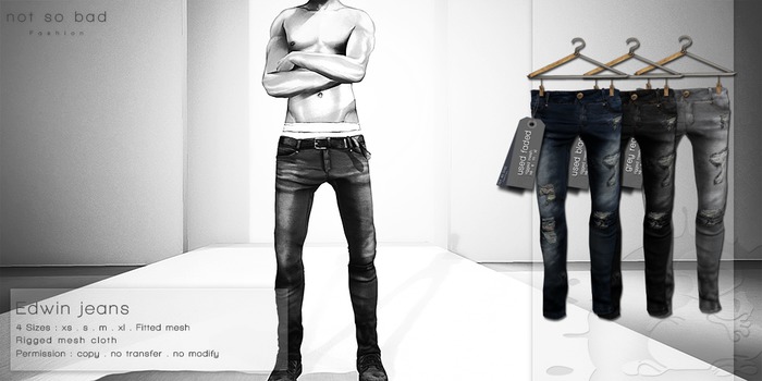Second Life Marketplace - not so bad . mesh . EDWIN jeans . full pack 4 ...