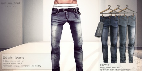Second Life Marketplace - not so bad . mesh . EDWIN jeans . full pack 1 ...