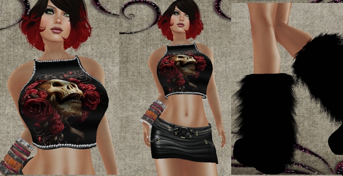 Rock Your Body Skull& Roses Outfit bag~