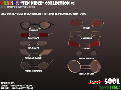 Glasses: Ten Piece Collection #1
