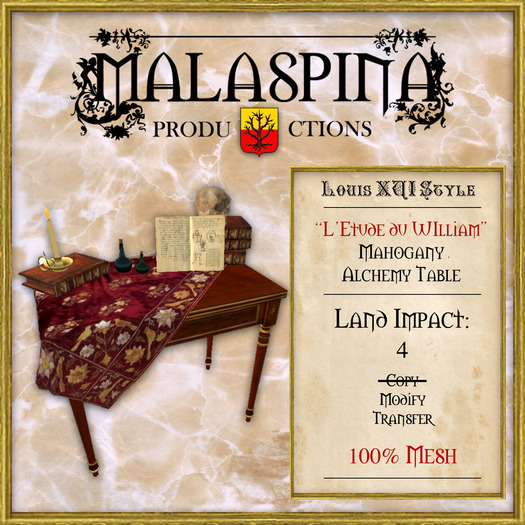 "L'Etude du William" Mahogany Alchemy Table