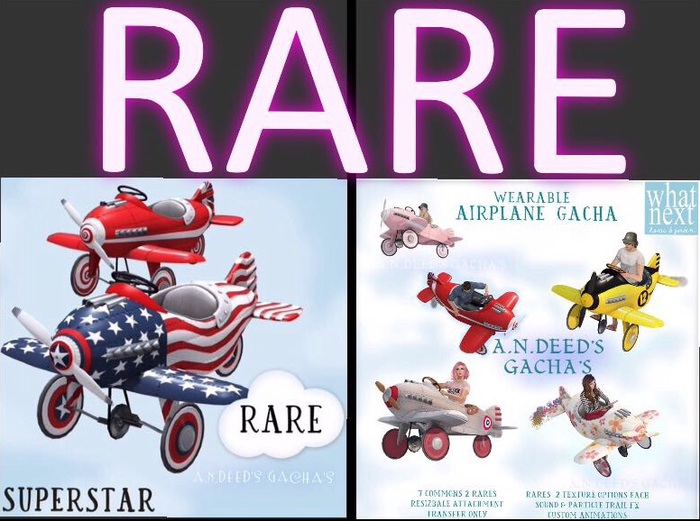 ! {what next} Wearable Airplane - Superstar (boxed) RARE ARCADE GACHA