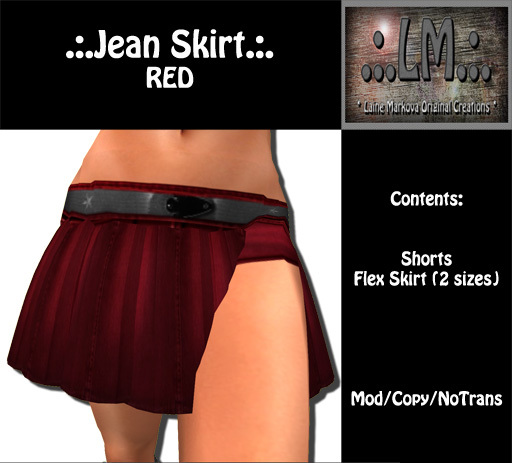 .:.LM.:.Jean Skirt - Red