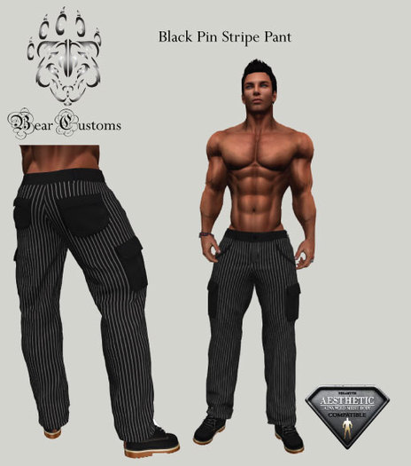 Black Pin Stripe Cargo