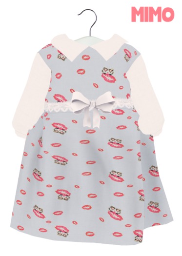 {Mimo} Cute Kiss Dress Blue