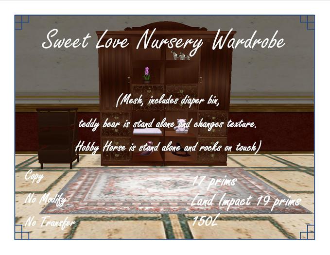 Sweet Love Nursery Wardrobe/Diaper bin