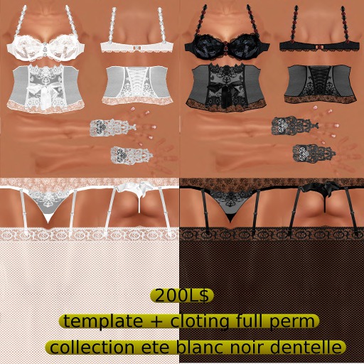 collection ete corset blanc noir a dentelle