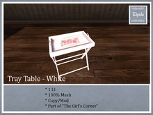 [ELPI] Tray table White w. roses - Boxed