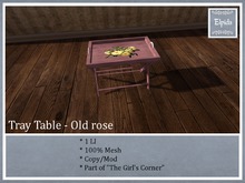 [ELPI] Tray table Old rose  w. roses - Boxed