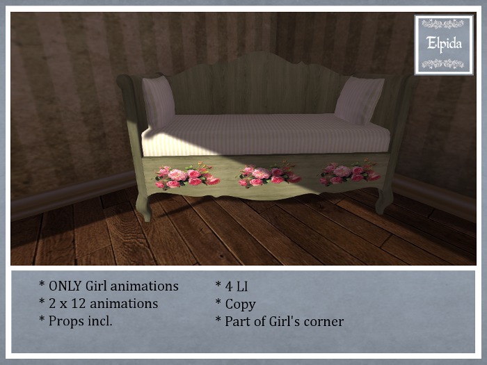 [ELPI] Daybed Green w. roses - Boxed