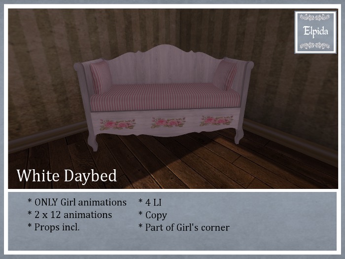 [ELPI] Daybed White w. roses - Boxed