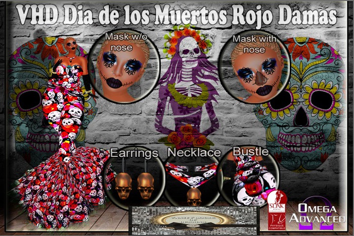 ▬Limited Edition▬ VHD Dia de los Muertos Rojo Damas (Boxed)