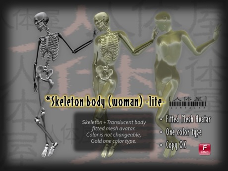 Second Life Marketplace - SKELETON BODY (woman) ★ Fitted Mesh Avatar ...
