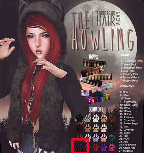 [Atomic] Hair Gacha // Howling // Plum