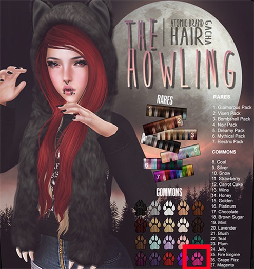 [Atomic] Hair Gacha // Howling // Magenta
