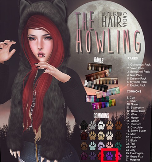 [Atomic] Hair Gacha // Howling // Grape Fizz