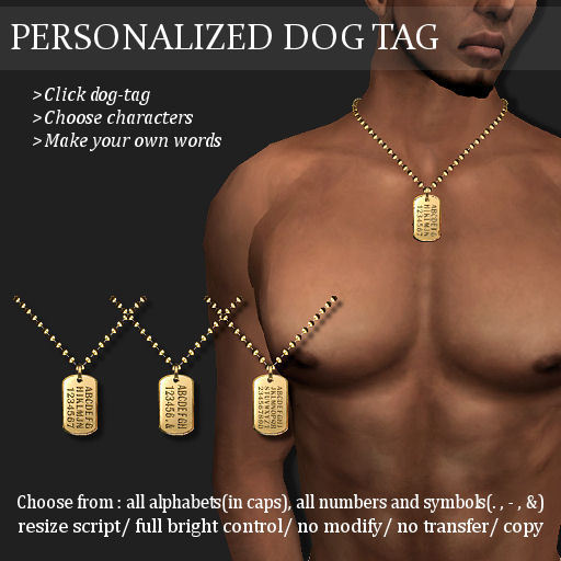 NECKLACE DOG-TAG SHORT SINGLE GOLD   -RYCA-