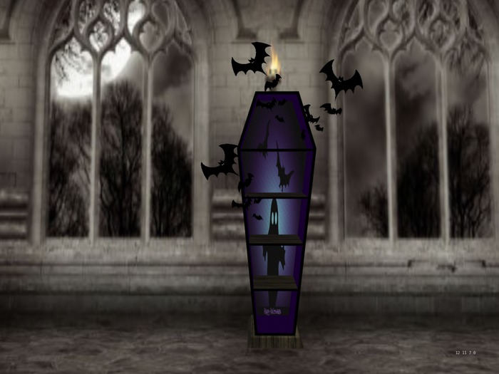 Happy Halloween Coffin Cabinet - Purple