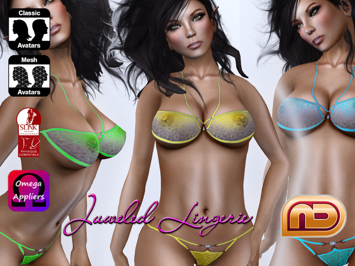 [NetLife Design] Jeweled Lingerie black + Appliers