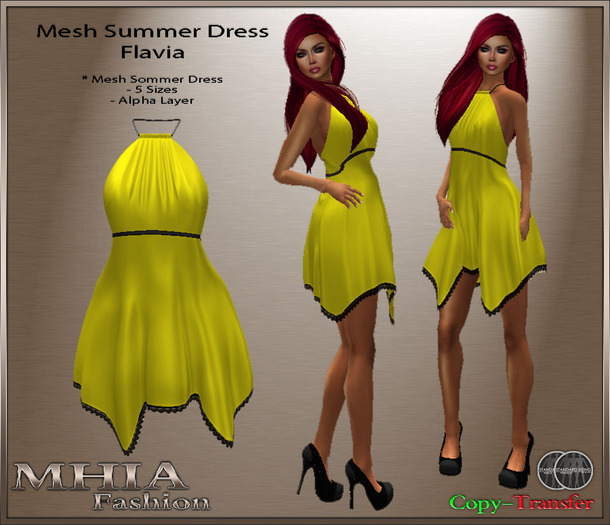 [MHIA] Flavia Mesh Summer Dress yellow