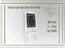Lady Designs - Antique Stand ChalckBoard Wood White