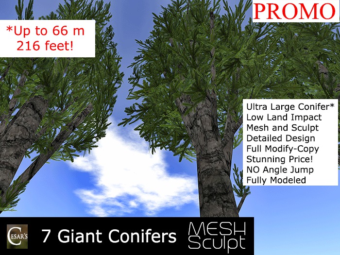 Cesar's 7 Ultra Large Trees At Low Prim ***PROMO***
