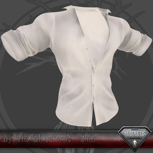 [ the.sanguine.tree ] Aesthetic Half Buttoned - White