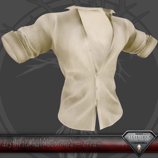 [ the.sanguine.tree ] Aesthetic Half Buttoned - White